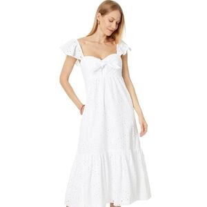Nwt 10 Size Lilly Pulitzer White Sweetheart Midi Sundress